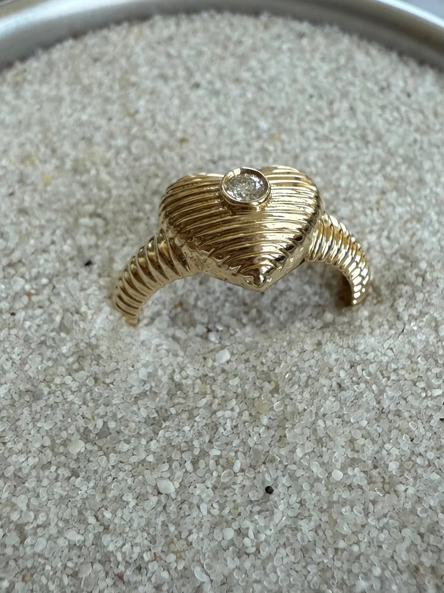 Charlie Heart Fluted Diamond Ring - Goldie Paris Jewellery