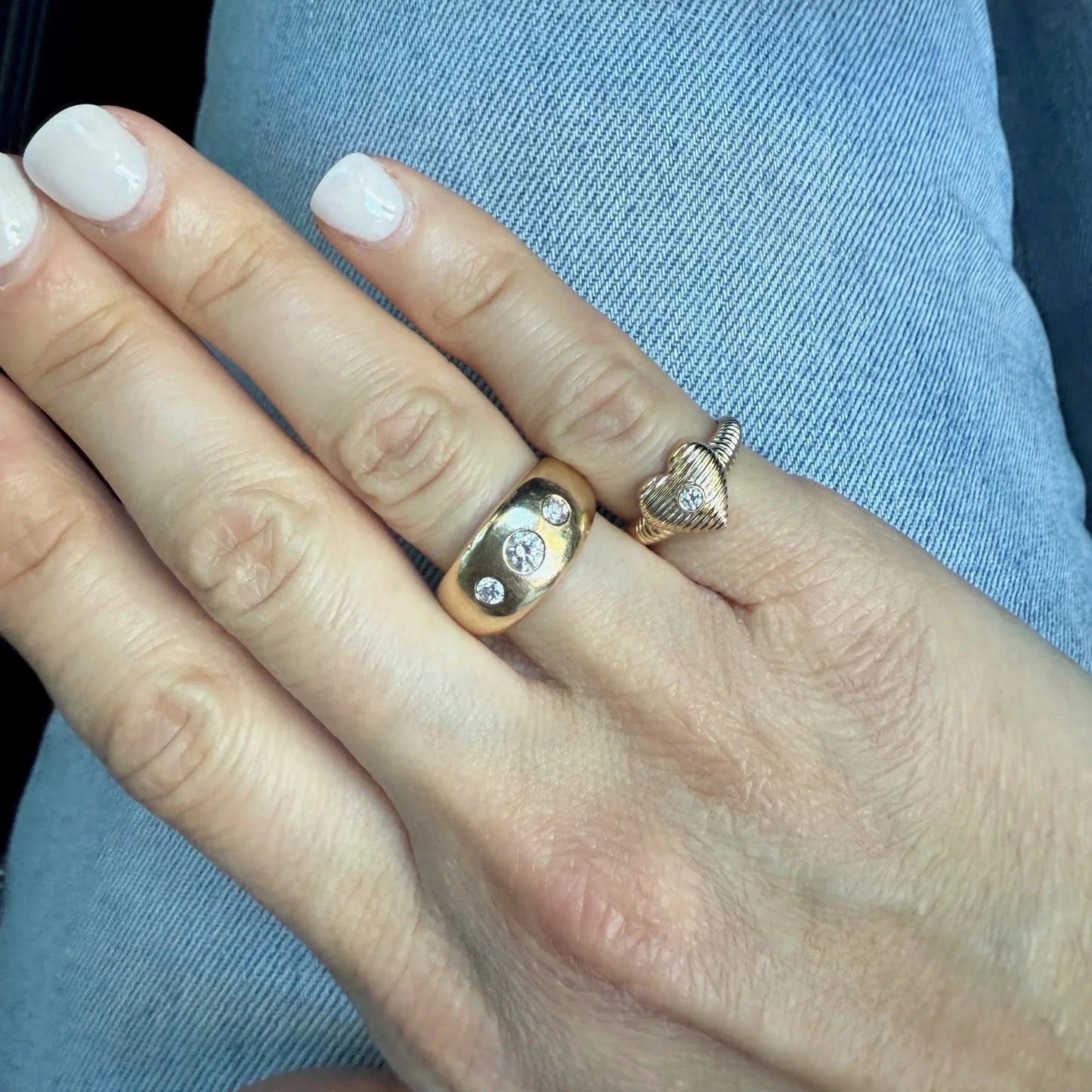 Charlie Heart Fluted Diamond Ring - Goldie Paris Jewellery