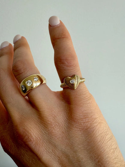 Charlie Heart Fluted Diamond Ring - Goldie Paris Jewellery