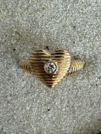 Charlie Heart Fluted Diamond Ring - Goldie Paris Jewellery