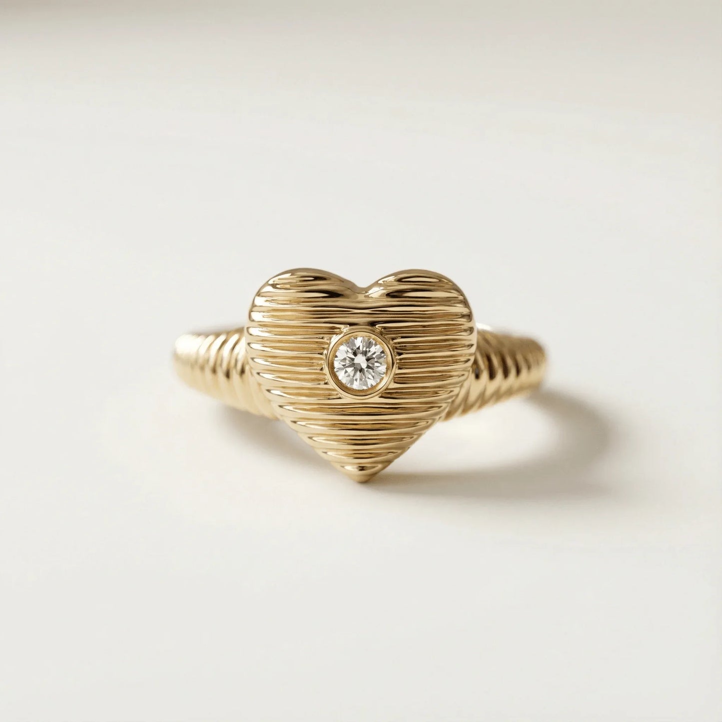 Charlie Heart Fluted Diamond Ring - Goldie Paris Jewellery
