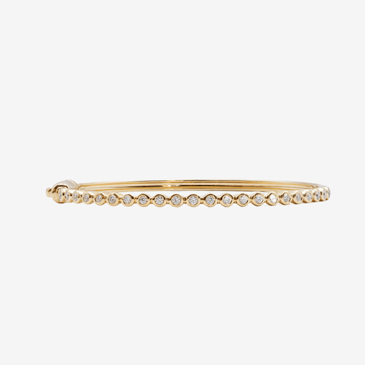 Chloe Bezel - set Diamonds Bangle - Goldie Paris Jewellery