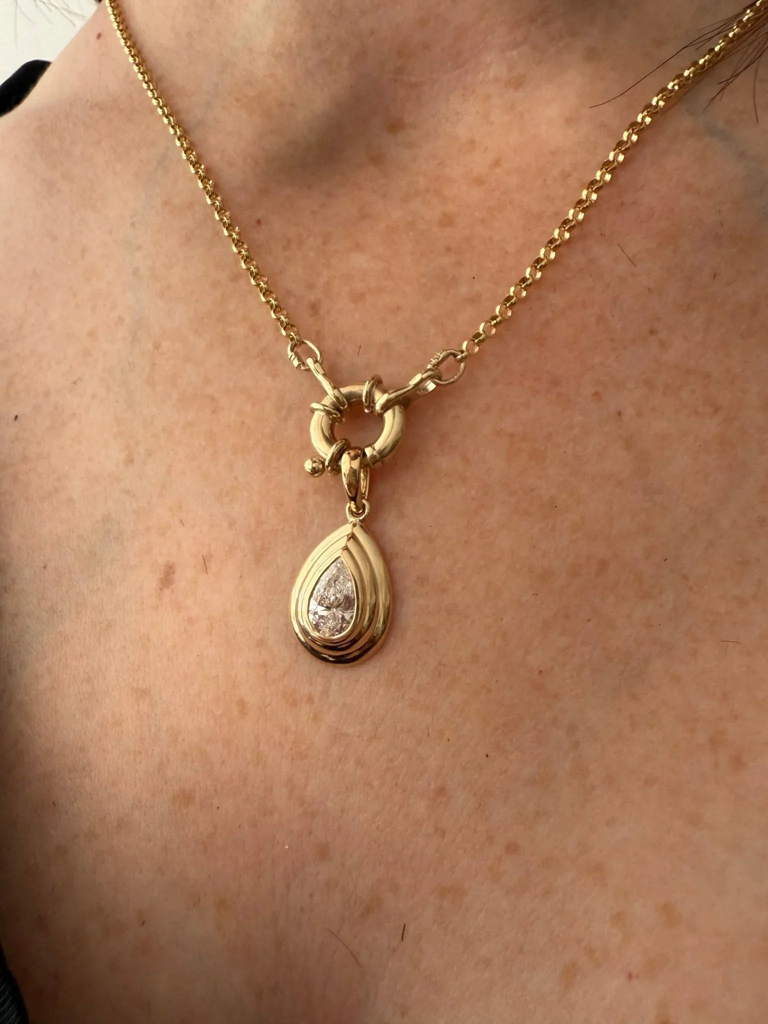 Dee Pear Diamond Pendant - Goldie Paris Jewellery