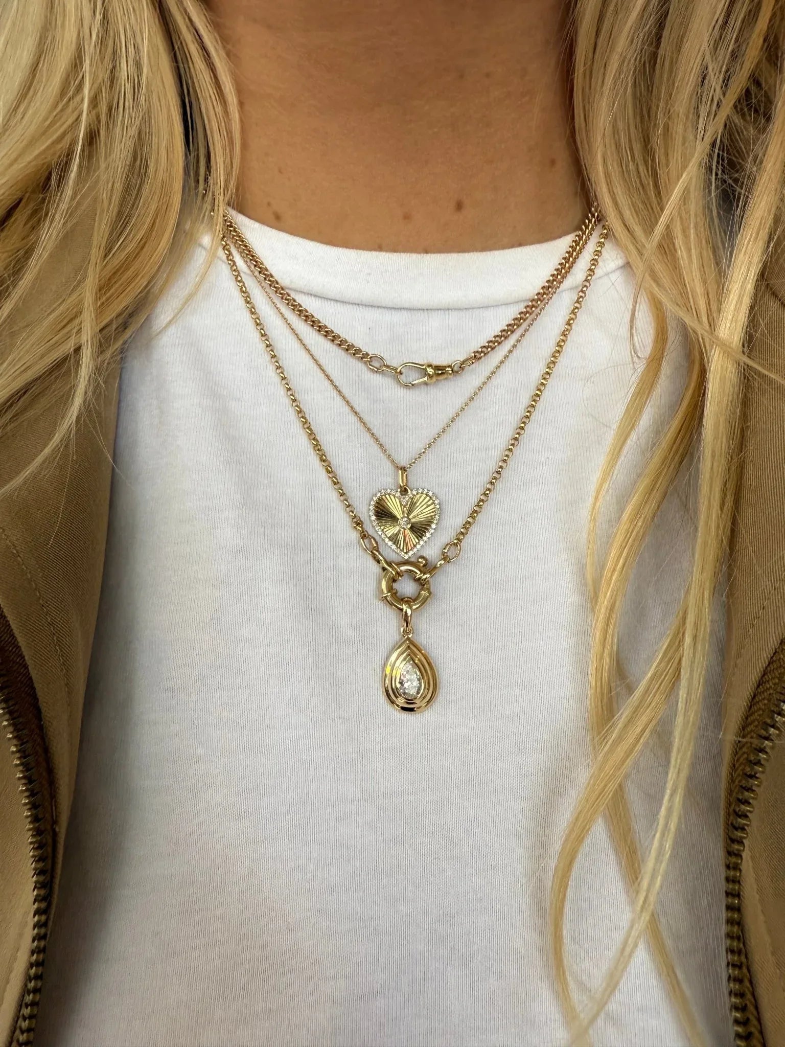 Dee Pear Diamond Pendant - Goldie Paris Jewellery