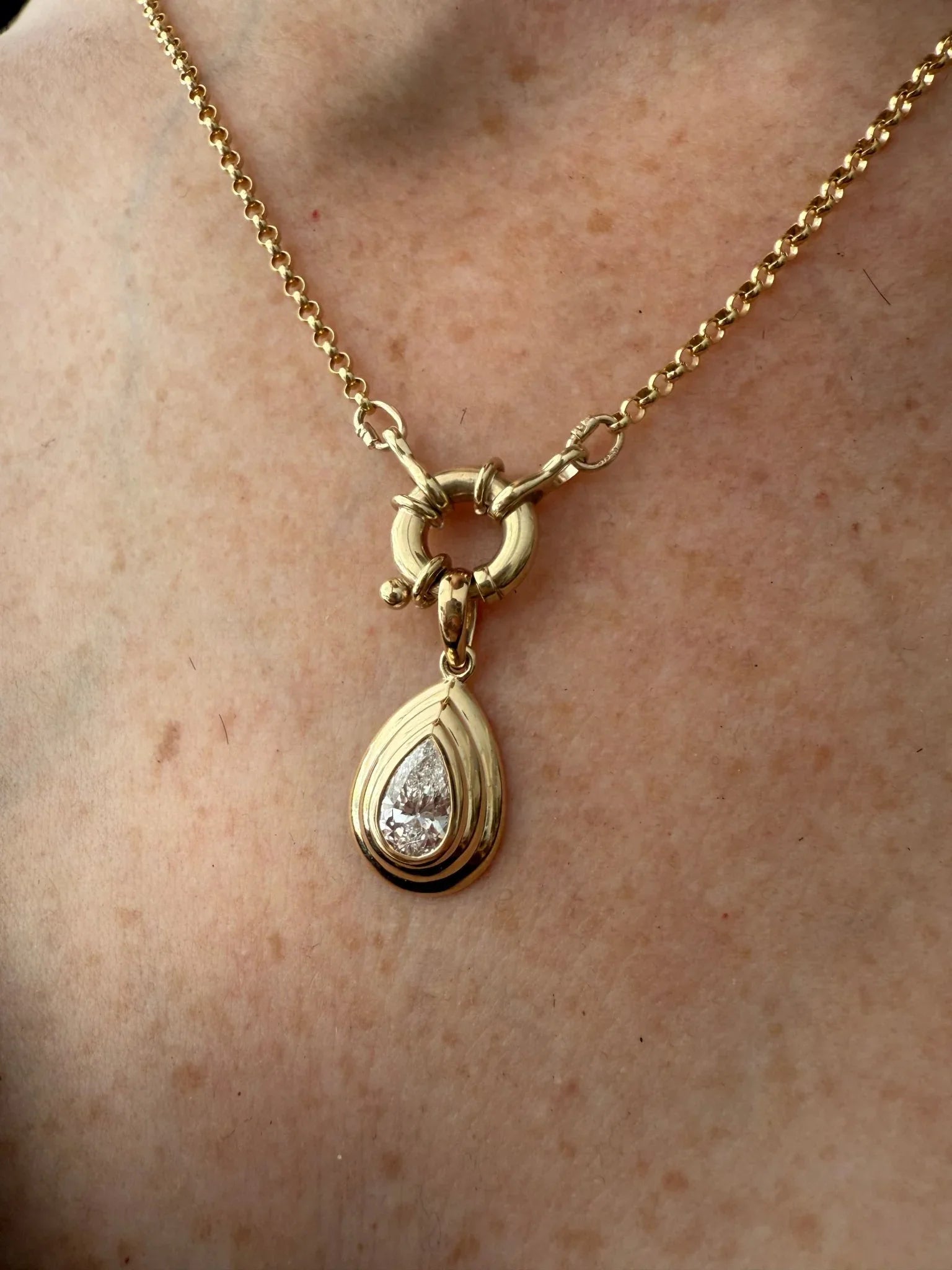 Dee Pear Diamond Pendant - Goldie Paris Jewellery