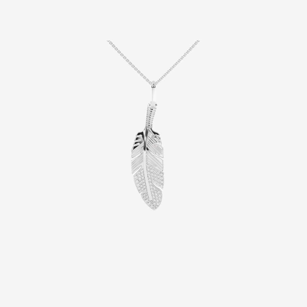 Diamond Feather Pendant - Goldie Paris Jewellery