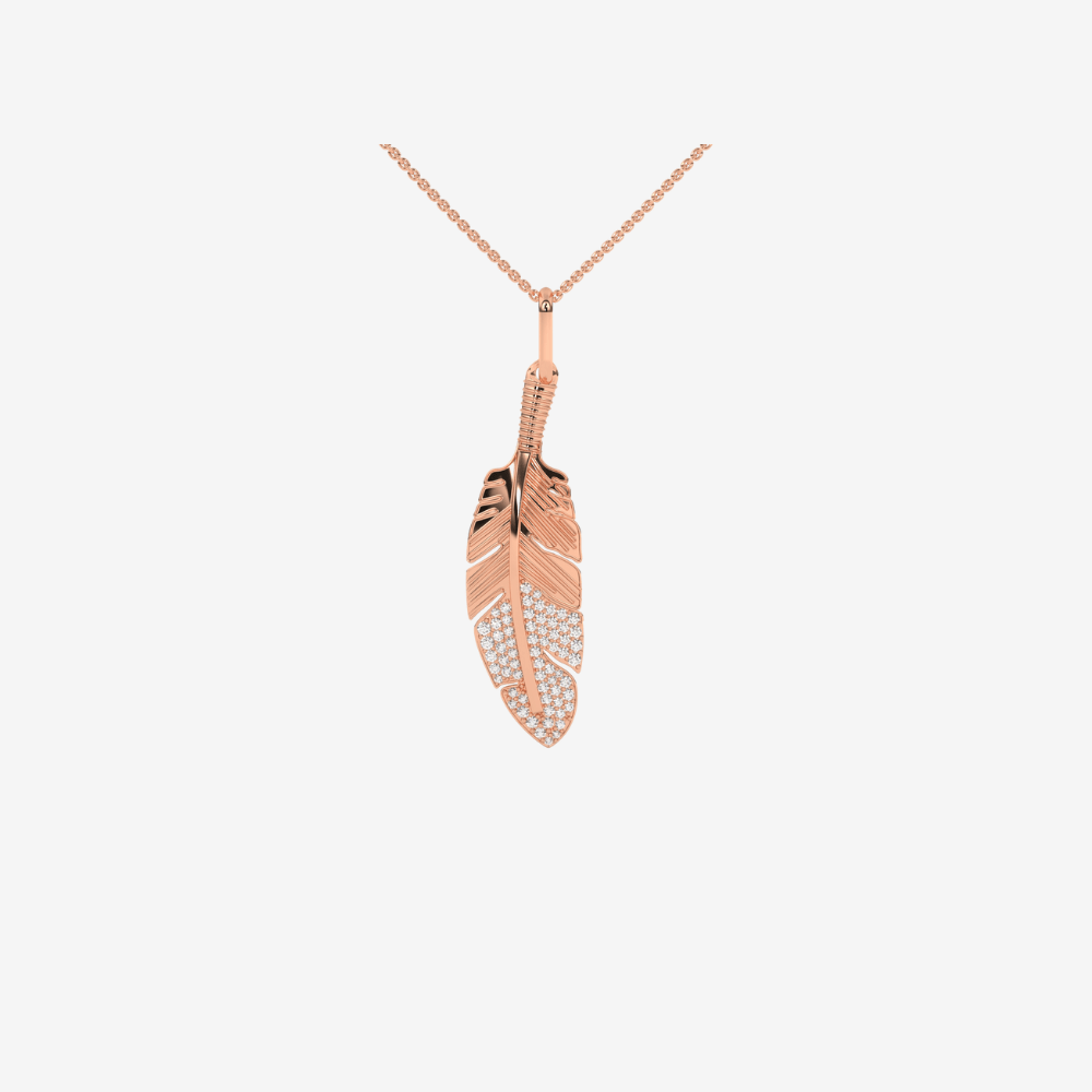 Diamond Feather Pendant - Goldie Paris Jewellery