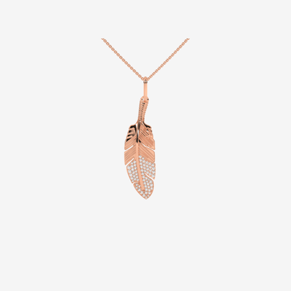 Diamond Feather Pendant - Goldie Paris Jewellery