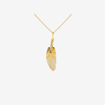 Diamond Feather Pendant - Goldie Paris Jewellery