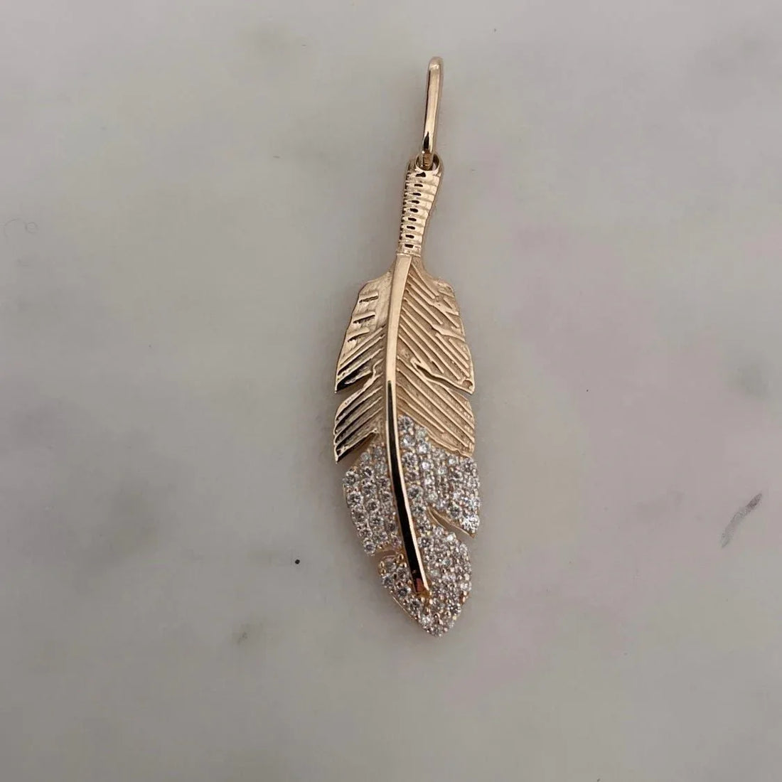 Diamond Feather Pendant