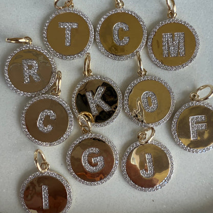 Diamond Letter Medallion Pendant - Goldie Paris Jewellery