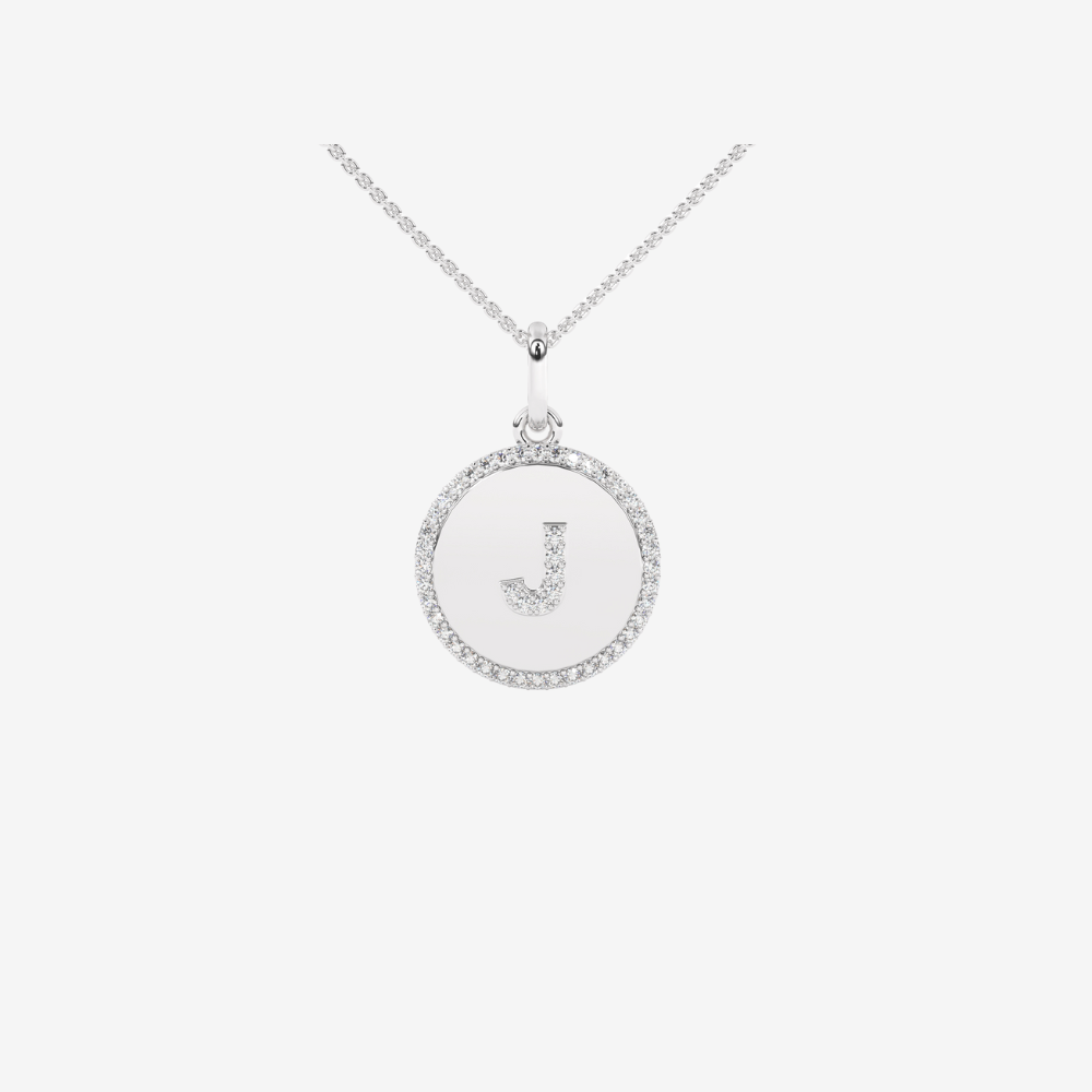 Diamond Letter Medallion Pendant - Goldie Paris Jewellery