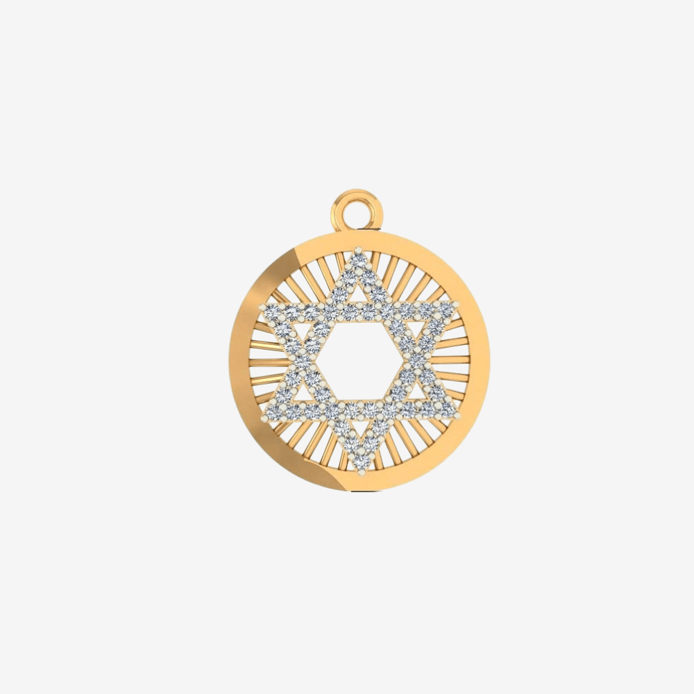 Eden Star of David Medallion Pendant with diamonds - Goldie Paris Jewellery