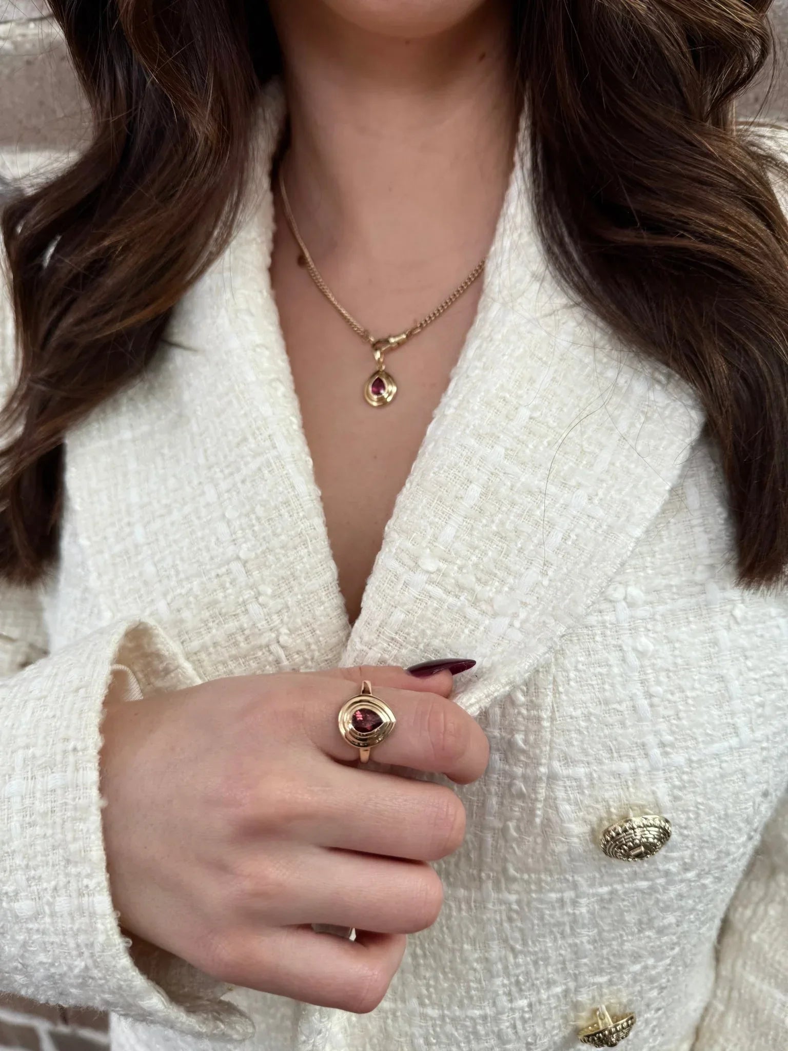 Esther Pink Tourmaline Ring - Goldie Paris Jewellery