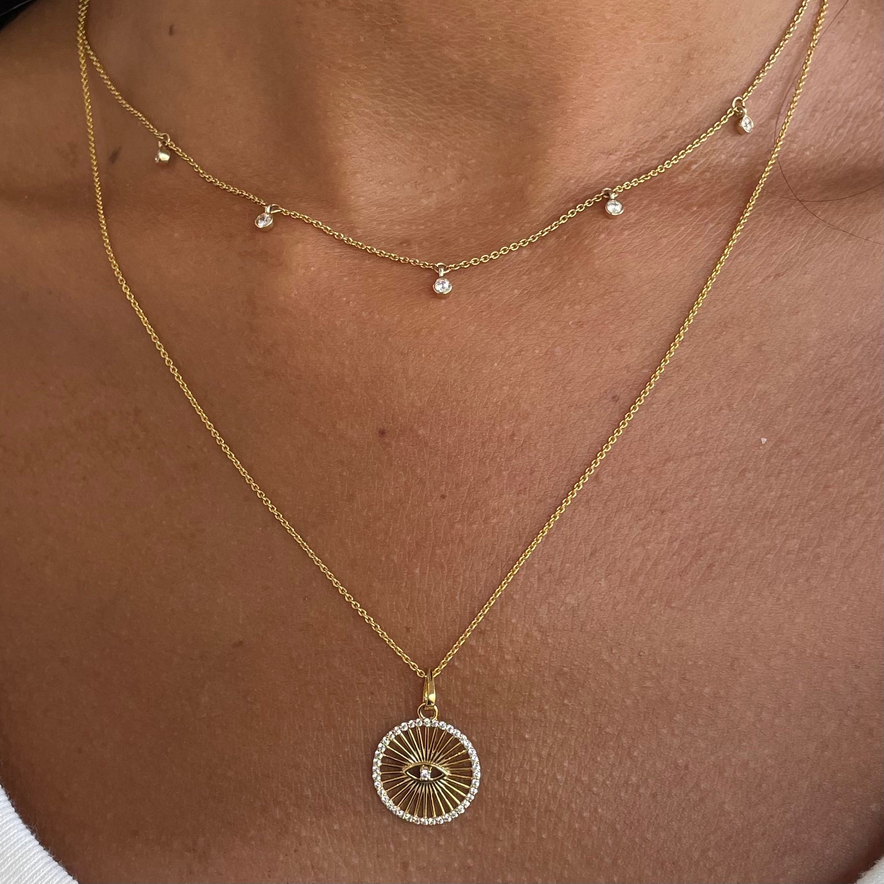 Evil Eye Medallion Pendant - Goldie Paris Jewellery