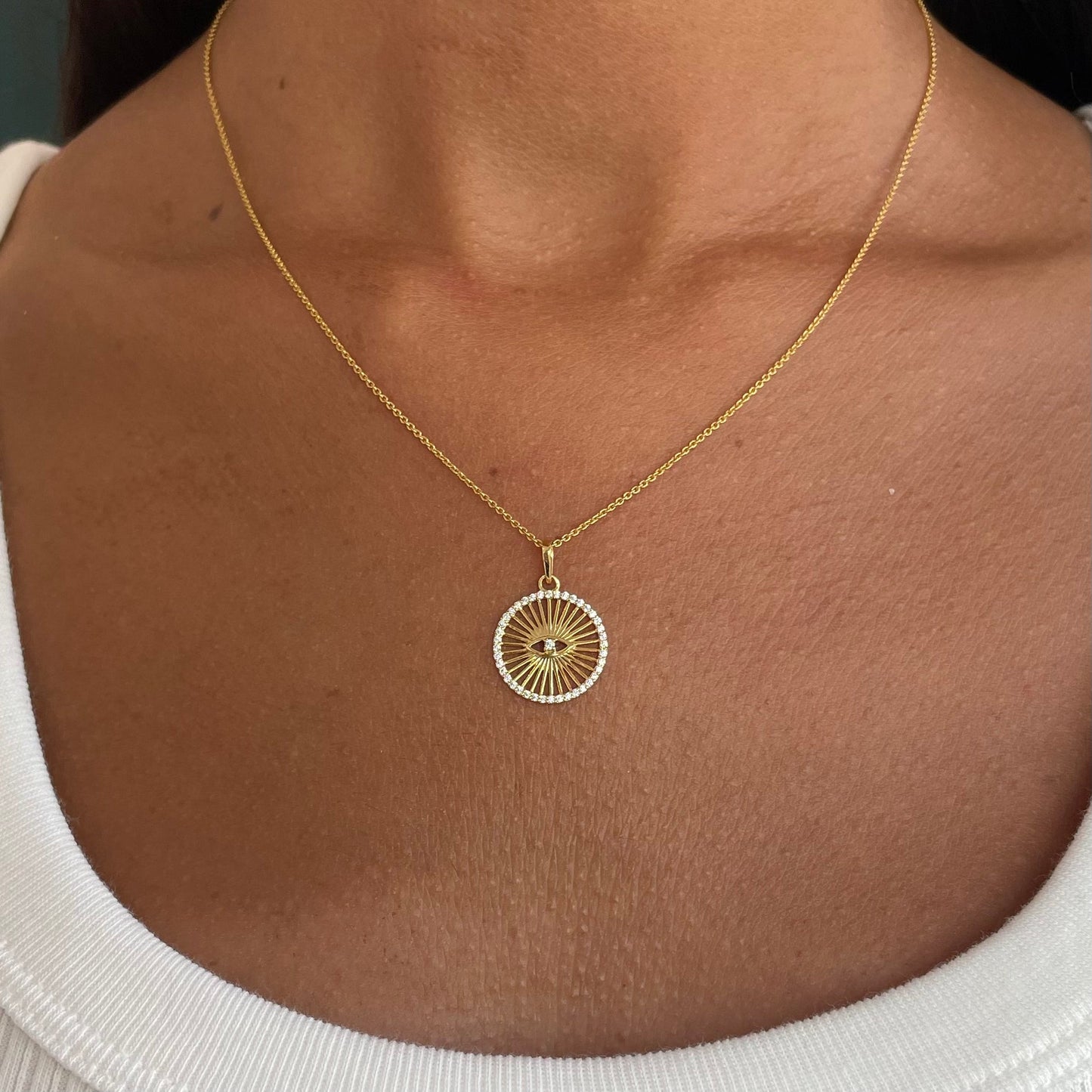 Evil Eye Medallion Pendant - Goldie Paris Jewellery