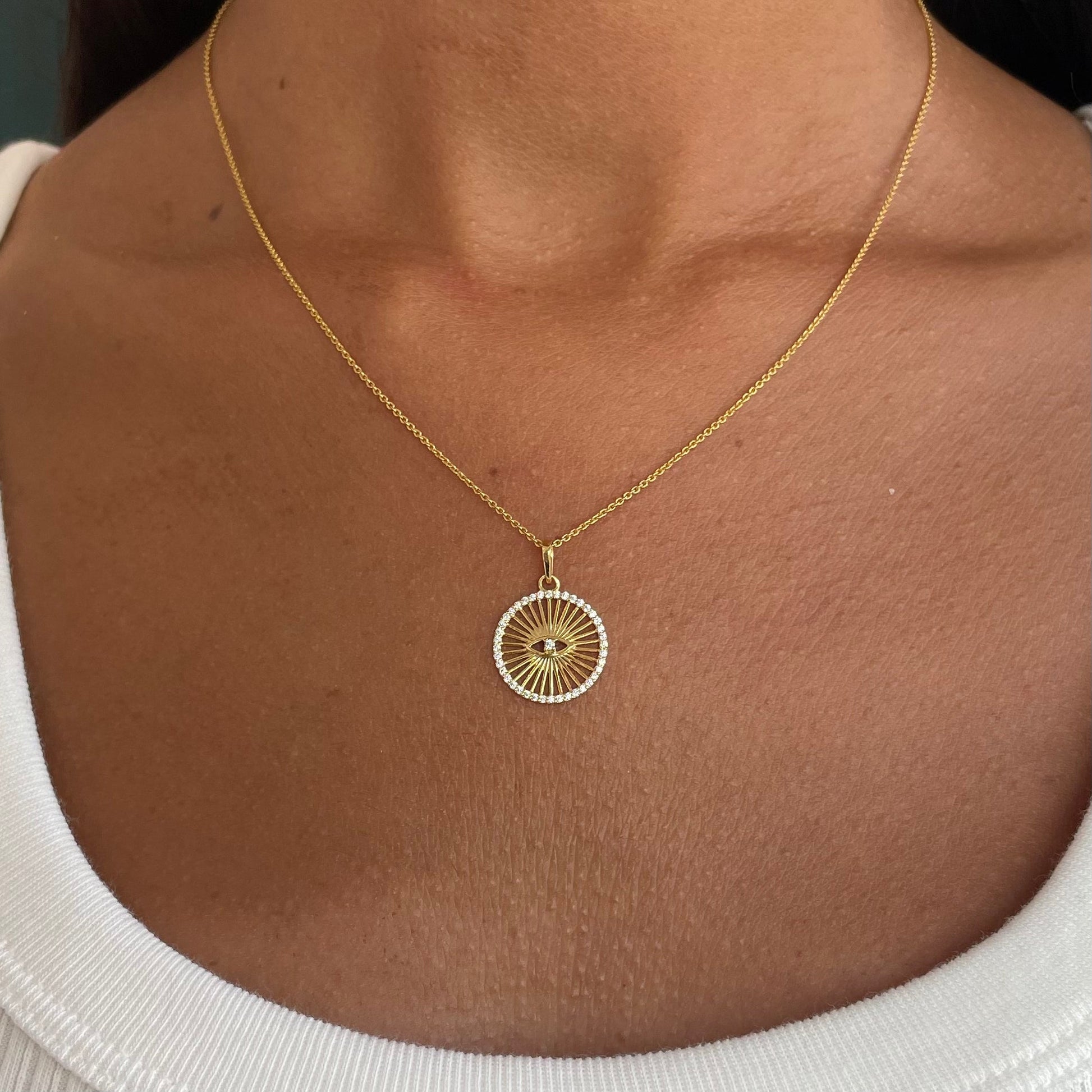 Evil Eye Medallion Pendant - Goldie Paris Jewellery