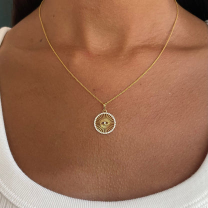 Evil Eye Medallion Pendant - Goldie Paris Jewellery