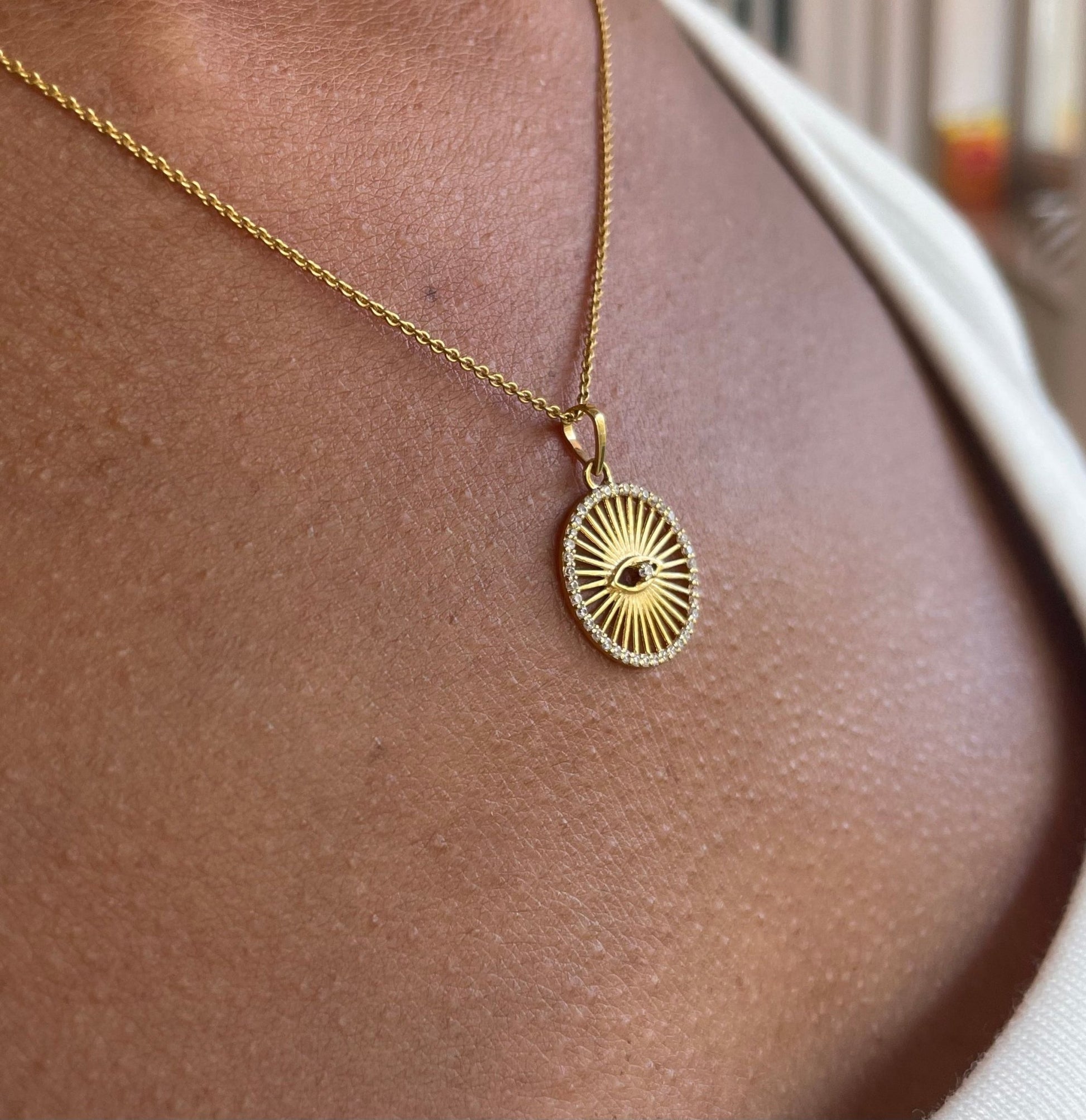 Evil Eye Medallion Pendant - Goldie Paris Jewellery