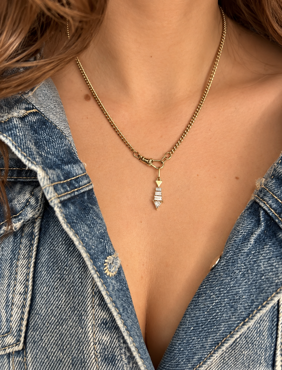 Sally Curb Chain Necklace with Swivel Clasp • 9K Solid Yellow Gold - - Jewelry - Goldie Paris Jewelry - chains Necklace