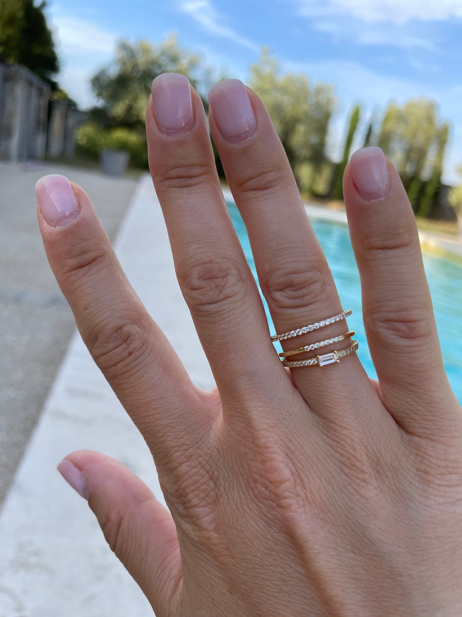 "Hanna" Diamond Row Stackable Ring Band - Goldie Paris Jewellery