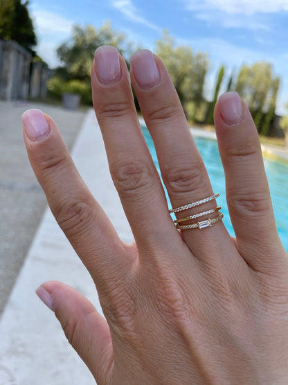 "Hanna" Diamond Row Stackable Ring Band - Goldie Paris Jewellery