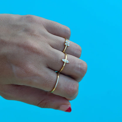 "Hanna" Diamond Row Stackable Ring Band - Goldie Paris Jewellery
