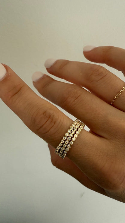 "Ilana" Stackable Bezel Diamond Eternity Band - Goldie Paris Jewellery
