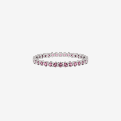 "Ilana" Stackable Bezel Diamond Eternity Band - Pink - Goldie Paris Jewellery