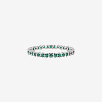 "Ilana" Stackable Bezel Emerald Eternity Band - Green - Goldie Paris Jewellery