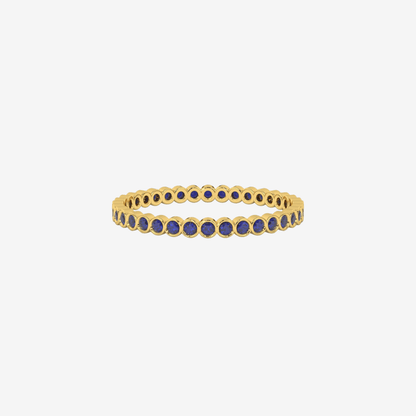 "Ilana" Stackable Bezel - Set Sapphires Eternity Band - Blue - Goldie Paris Jewellery