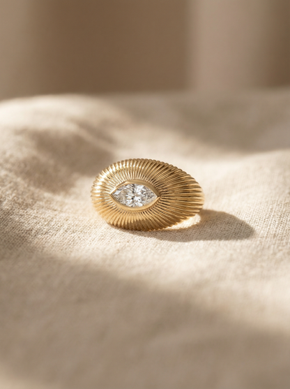 Siena Fluted Dome Diamond Ring