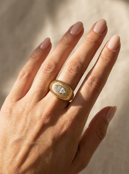 Siena Fluted Dome Diamond Ring
