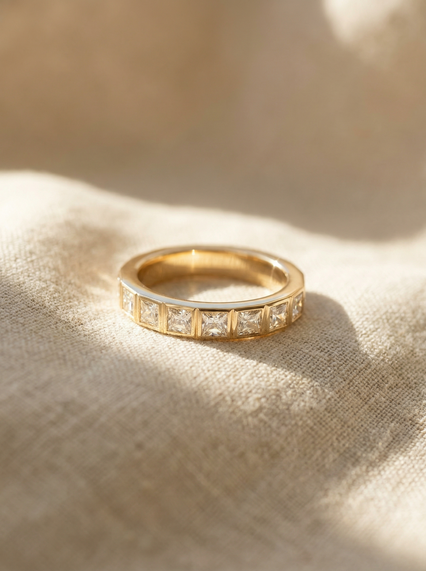 Passy Eternity Ring - Princess Cut Bezel Set