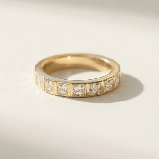Passy Eternity Ring - Princess Cut Bezel Set