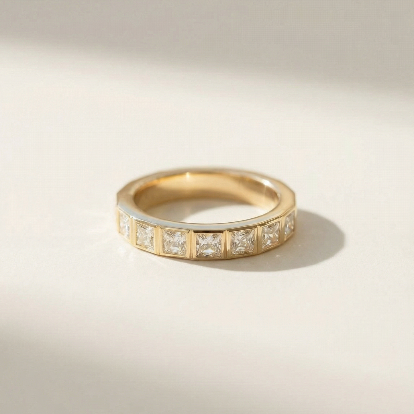 Passy Eternity Ring - Princess Cut Bezel Set