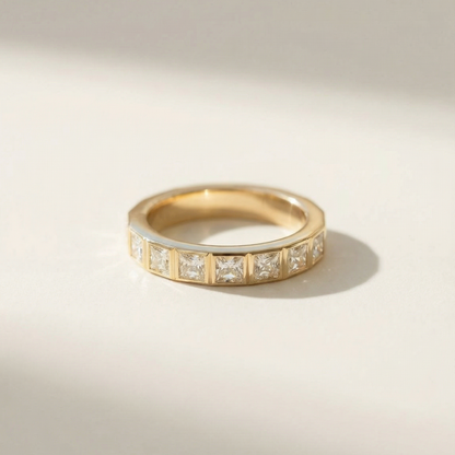 Passy Eternity Ring - Princess Cut Bezel Set