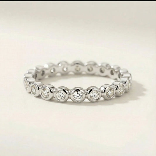 Ilana Stackable Bezel Diamond Eternity Band - Goldie Paris Jewellery