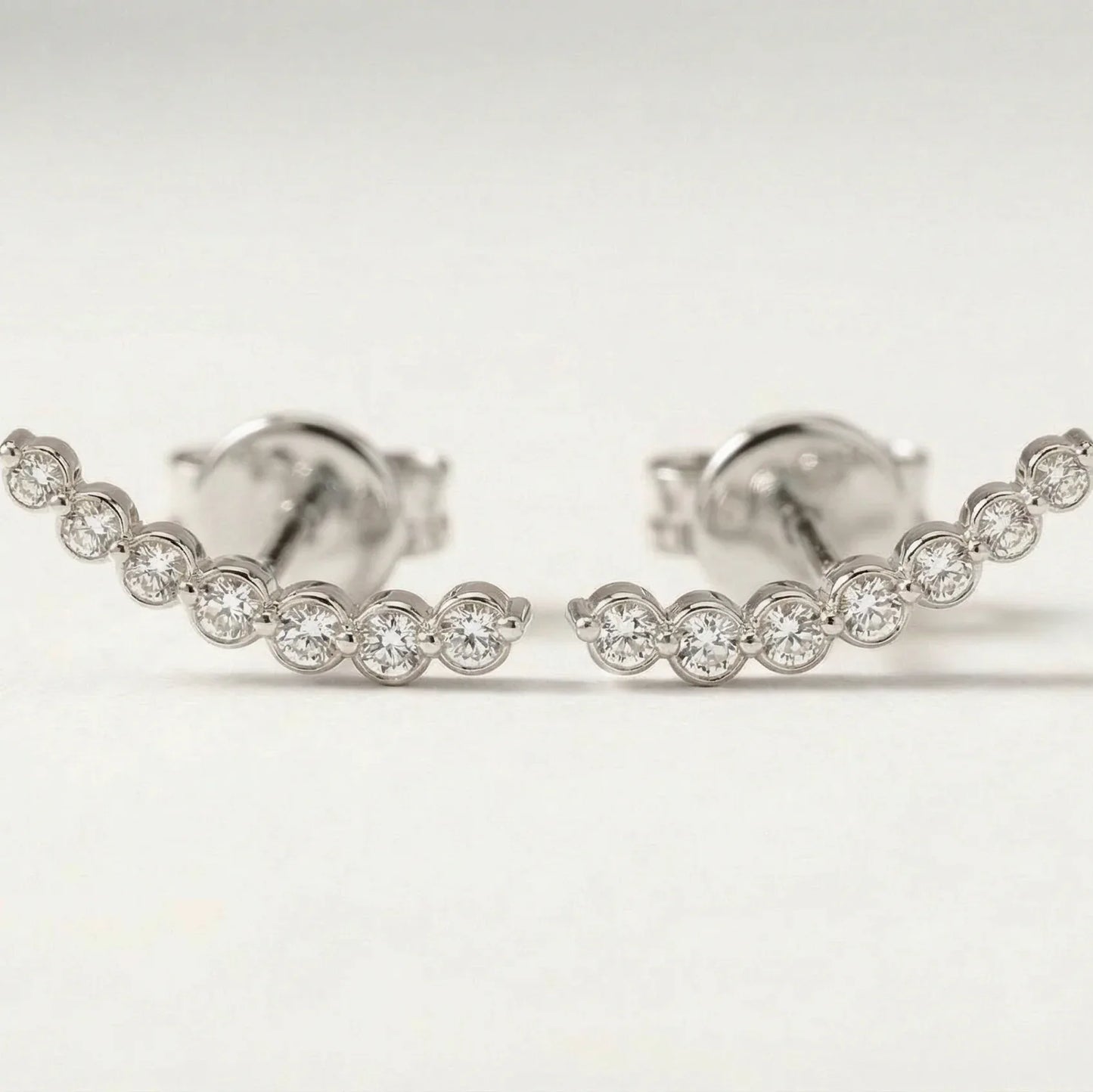 All Diamonds Ear Climber Stud Earring - Goldie Paris Jewellery