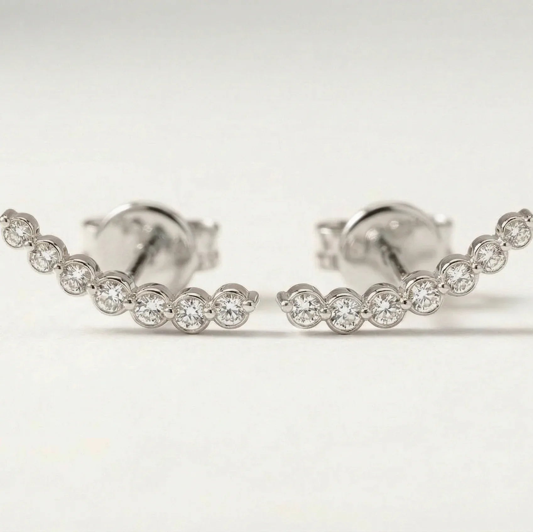 All Diamonds Ear Climber Stud Earring - Goldie Paris Jewellery