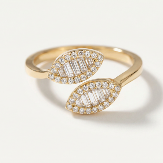 Julie Double Leaf Diamond Ring
