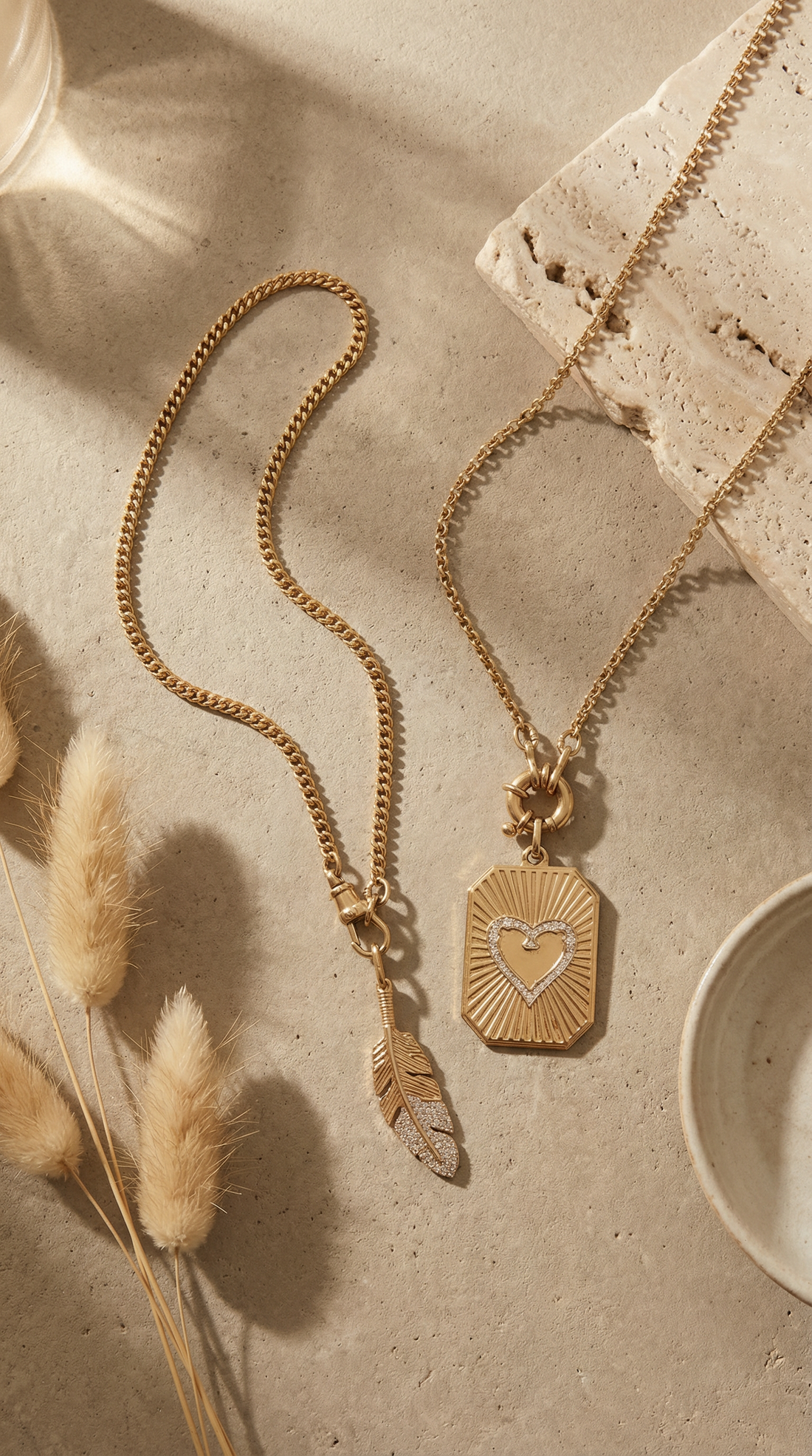 Emma Fluted Heart Diamond Pendant Dogtag