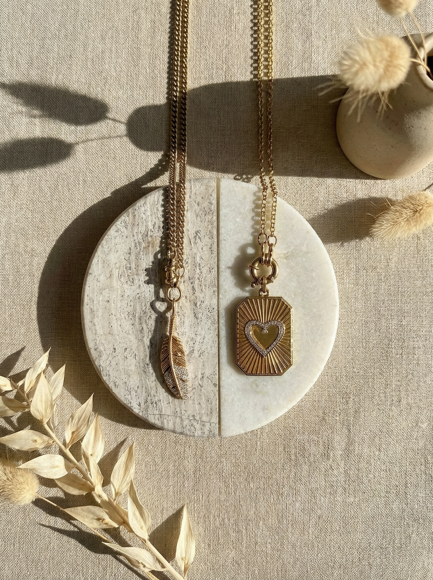 Diamond Feather Pendant