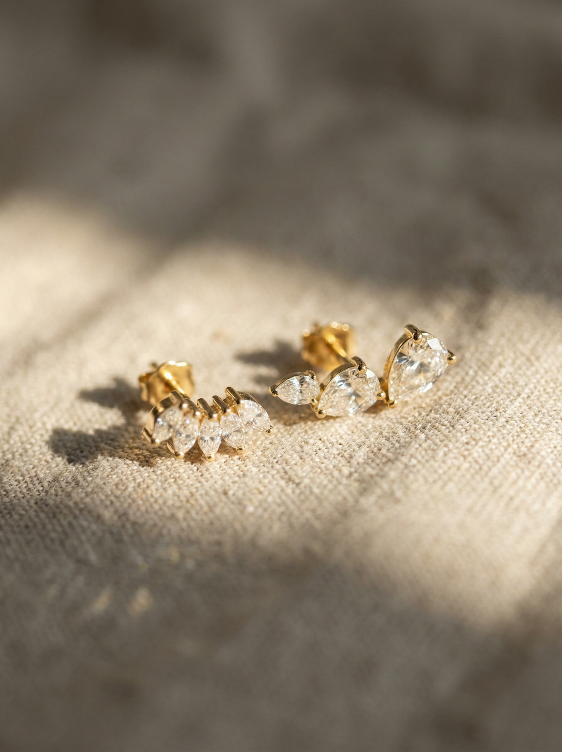 Triple Pear Diamond Stud