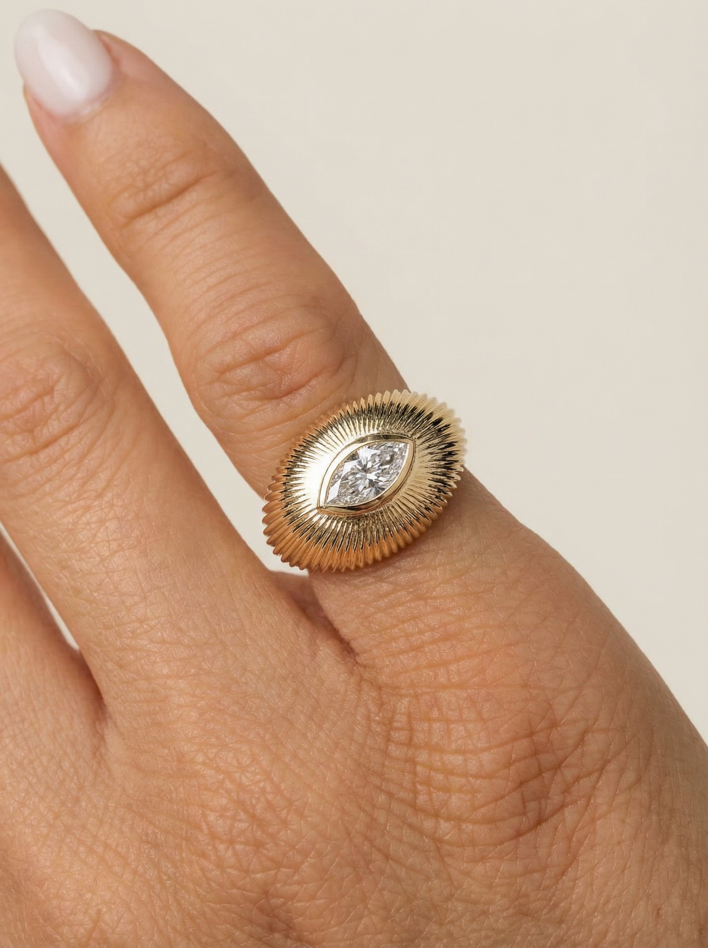 Siena Fluted Dome Diamond Ring