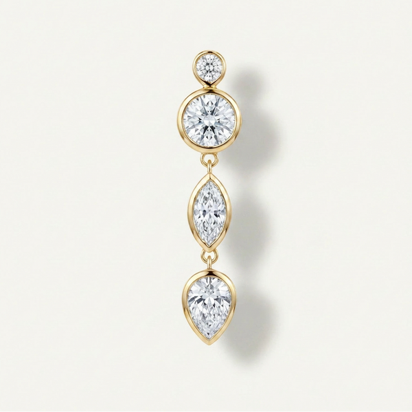 Ava Diamond Drop Earrings • Pair • 10K Solid Yellow Gold