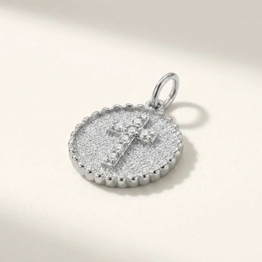 Cross Medallion - White Gold