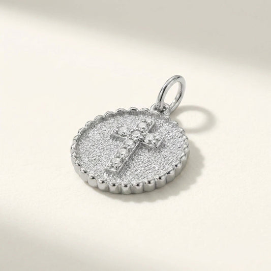 Cross Medallion - White Gold