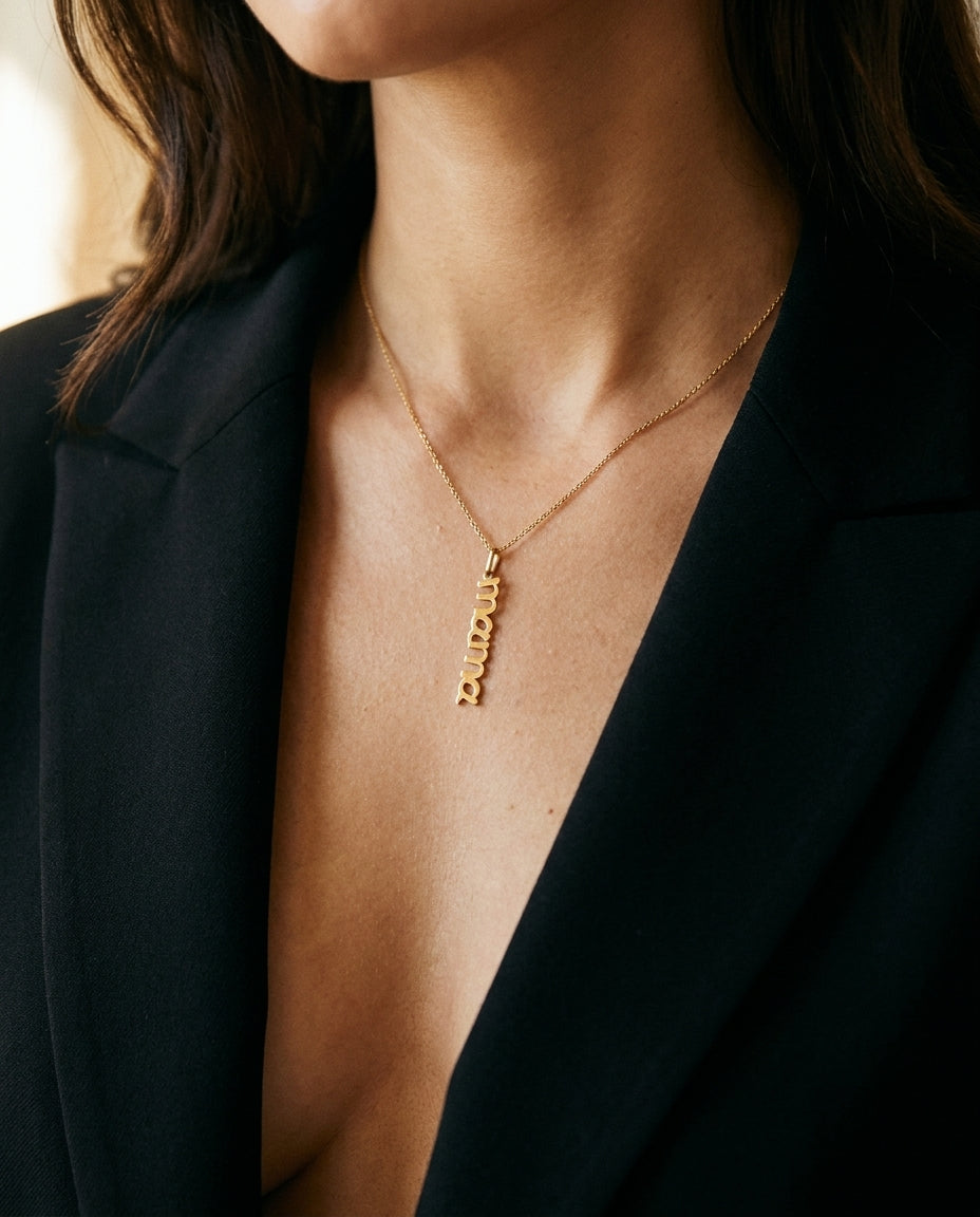 Mama Pendant • 10K Solid Yellow Gold - - Jewelry - Goldie Paris Jewelry - Last Chance Moms Pendant