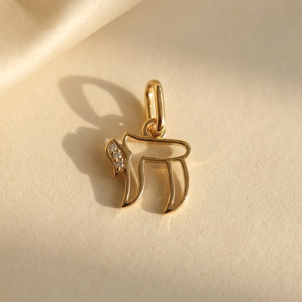 Evy Chai Pendant • 10K Solid Yellow Gold - - Jewelry - Goldie Paris Jewelry - Everyday Faith Last Chance